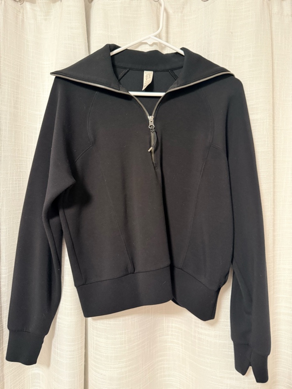 SPANX Airessentials Black Half Zip Sweatshirt